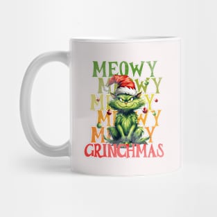 Meowy Grinchmas Fun Christmas Mug